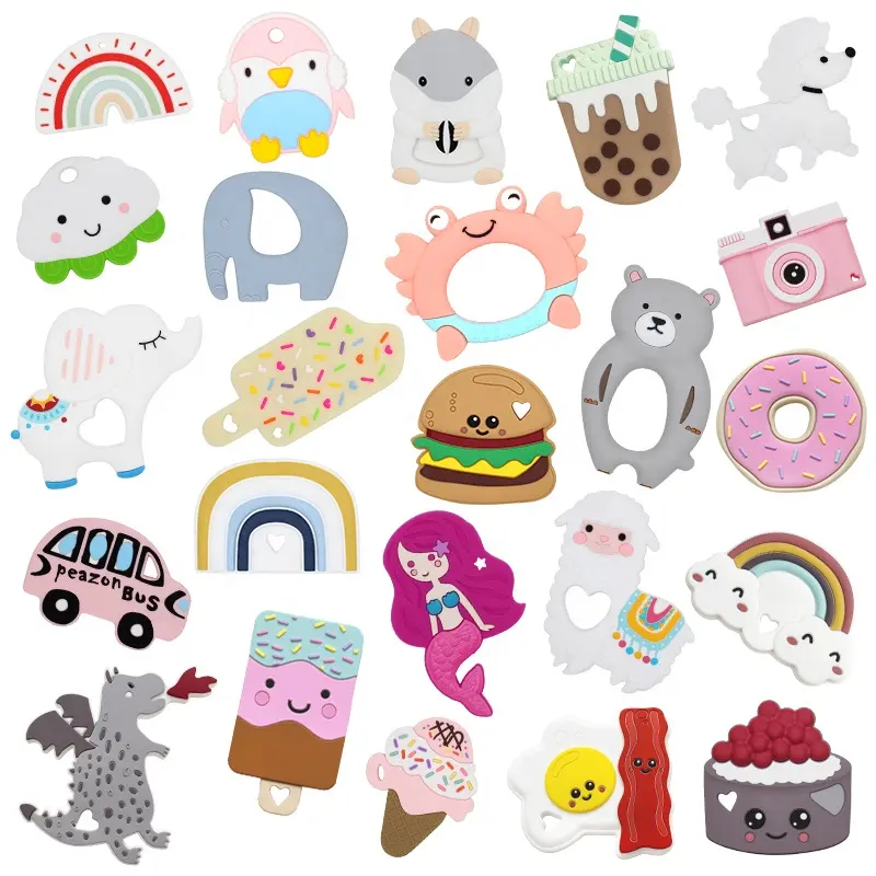 I bambini del silicone del bambino animali masticabili giocattoli silicone massaggiagengive