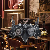 Masque Steampunk en cuir découpé multicolore en forme de bec d'oiseau pour Halloween, bal costumé, cosplay, livraison rapide, masques de fête