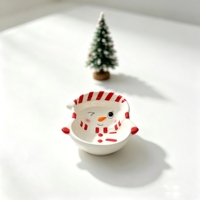 Pot à biscuits en porcelaine en forme de bonhomme de neige, motif gants et écharpe rouges, couvercle hermétique, pot de rangement saisonnier pour collations de Noël, pour étagère de maison