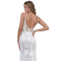 Robes de mariée NDB11188 en dentelle, robes de mariée sirène sexy, robes de mariée en dentelle sans manches, taille personnalisée, blanc ivoire