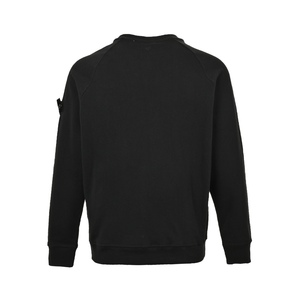 2026 New Style Fashion 100% Cotton Casual Stretch Oversized Black Stone Knit <b>Sweater</b> for Men - Product Image 3
