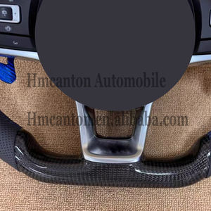 Volante de cuero perforado de carbono de bajo <span class=keywords><strong>precio</strong></span> al por mayor para Volkswagen Golf7 Golf6 Jetta Troc volante universal - Product Image 2