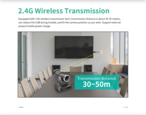 Caméra PTZ sans fil 2,4 G 1080P HD pour conférence, système de vidéoconférence en direct, équipement de diffusion en direct - Product Image 4