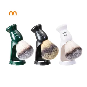 Custom Logo Hand Crafted Shaving Brush for Men Wood Handle Hair Salon Shave Brush for Wet Shave Safety Razor