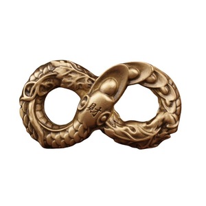 Figura de serpiente de la riqueza de ocho caracteres de latón, adorno de mano para decoración del hogar, pieza de arte coleccionable - Product Image 5
