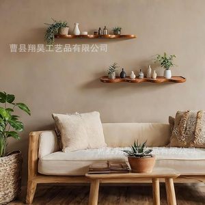 Wooden <b>Wall</b> Mounted <b>Display</b> Shelf Irregular Shape For Home Decor And Storage - Product Image 3