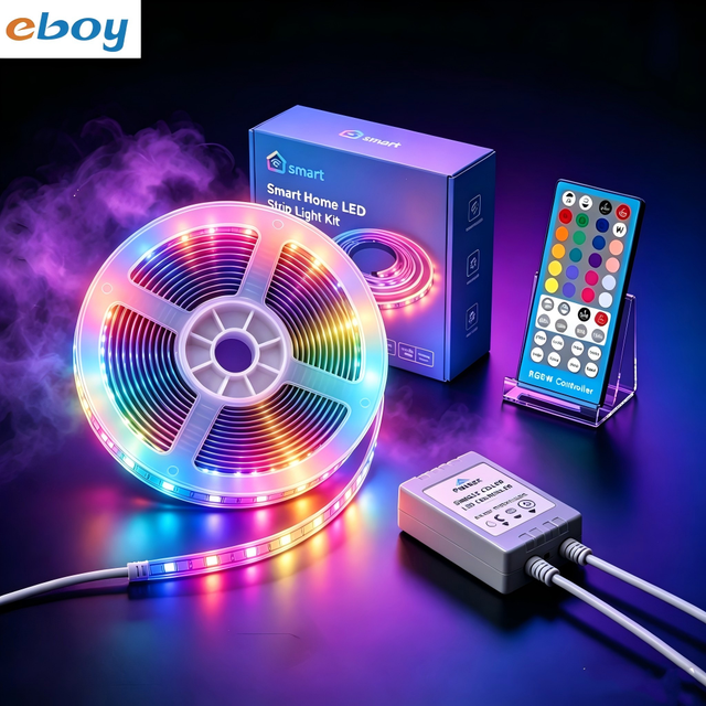 RGBW Dimmable Infrared LED Strip Lights, 220-240V DC12V 5M IR Remote Control for Home