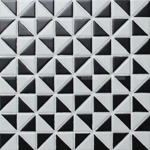 Tuiles de mosaïque pour designer d'intérieur, motif <span class=keywords><strong>moulin</strong></span> à vent triangulaire, noir et blanc, pour crédence de cuisine, sol de salle de bain, décoration murale - Product Image 2