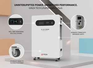 Batterie au lithium murale Ginza Gen5 51,2 V 330 Ah 15 kWh à cellules séparées CAN, 10 000 cycles, pour stockage d'énergie solaire domestique - Product Image 3
