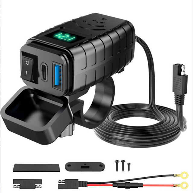 Waterproof PD+QC3.0 Fast Charge 12V Electric Bike Motorcycle Fast Charging USB Phone Charger