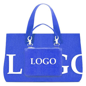 Bolsos Tote de Jacquard para Mujer, con Impresión de Logotipo Personalizado, Bolsos de Compras Tejidos con Asas Dobles - Product Image 3