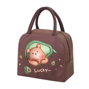 Дешевая изолированная сумка-Ланч-бокс с мультяшным принтом, симпатичная сумка-тоут для детей