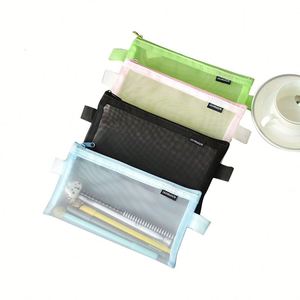 Pochette en filet de nylon pour crayons, sac de rangement et d'organisation scolaire, étui de bureau pour documents, organiseur de fournitures d'examen - Product Image 1