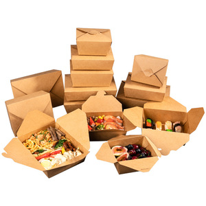 Wholesale Customization Rectangular Packing Box Ship Shape Kraft Paper Open Box for Fried Chicken Burger