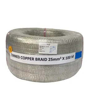 Malaysia Leading Product Tinned Copper Wire Braids Tinned Copper Braid 25MMSQ High Current-Carrying Capacity Easy Installation