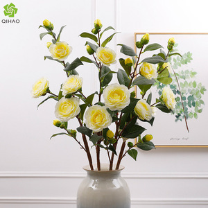 Flores de Camelia Artificiales QIHAO, de Seda, Alta Simulación, para Decoración de Bodas y Hogar, Ramo - Product Image 2