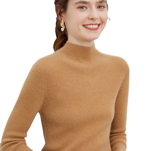 Suéter de Cachemira 100% Lana de Color Sólido, Camisa Base de <span class=keywords><strong>Manga</strong></span> <span class=keywords><strong>Larga</strong></span> para Mujer, Suéter de Punto Ajustado a <span class=keywords><strong>Rayas</strong></span>, Nuevo Suéter de <span class=keywords><strong>Cuello</strong></span> <span class=keywords><strong>Alto</strong></span> a Media Altura - Product Image 6