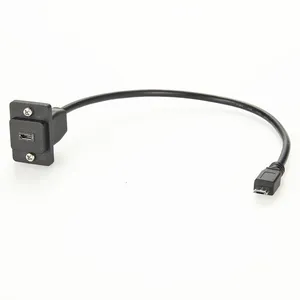 Micro USB Extension Cable with Screw Hole Panel Mount