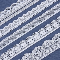 Dentelle brodée blanche à l'ammoniac, motif brocart, pour sous-vêtements et vêtements, accessoires en dentelle élastique simple face