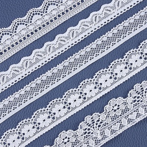 Dentelle brodée blanche à l'ammoniac, motif brocart, pour sous-vêtements et vêtements, accessoires en dentelle élastique simple face - Product Image 1