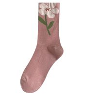 Kaos Kaki Wanita Katun Berkualitas Tinggi Grosir Pabrik, Motif Bunga, Kaos Kaki Olahraga, Kaos Kaki Sehari-hari, Model Crew Socks
