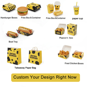 Hamburguesa Scatola Da <span class=keywords><strong>Asporto</strong></span> personalizada, sándwich de hamburguesa, pollo frito y caja de uso de comida rápida, caja de hamburguesa con logotipo - Product Image 4