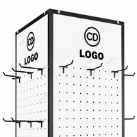 Présentoir rotatif à 4 faces en métal pour magasin, avec conception 3D gratuite, pour bonnets, écharpes et accessoires