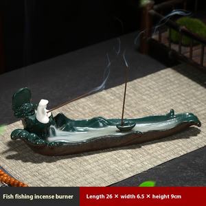 Quemador <span class=keywords><strong>de</strong></span> incienso <span class=keywords><strong>de</strong></span> reflujo <span class=keywords><strong>de</strong></span> cerámica y soporte <span class=keywords><strong>de</strong></span> palo multifunción para el hogar interior para madera <span class=keywords><strong>de</strong></span> agar sándalo <span class=keywords><strong>pesca</strong></span> hombre incienso - Product Image 5