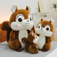 Coussin en peluche écureuil brun, rembourrage en coton PP, adorable jouet animal pour achats en gros, importateurs, boutiques de cadeaux, promotions