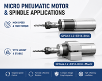 Moteur pneumatique micro QPG42 42 mm avec boîte de vitesses planétaire, couple élevé, vitesse variable, réversible pour l'automatisation industrielle