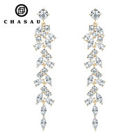 Boucles d'oreilles pendantes en argent sterling 925 avec zircone en forme d'œil de cheval, en forme de larme et ronde, boucles d'oreilles à pampilles pour femmes