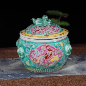 Antico Jingdezhen dipinto a <span class=keywords><strong>mano</strong></span> Famille finestra aperta con Rose porcellane barattoli decorativi <span class=keywords><strong>in</strong></span> ceramica - Product Image 2