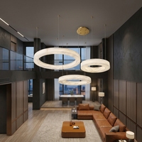 Lustre LED design en cuivre, luminaire suspendu rond pour chambre d'hôtes, salon, hall d'hôtel, décoration