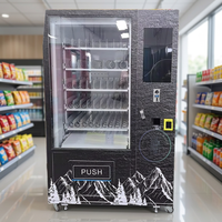 Distributeur automatique de boissons et de collations Junxin grande capacité, conforme ADA, 200-300 articles, paiement par pièces, QR code, carte, 4G/5G/Wi-Fi pour bureau