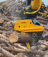 Dispositif de coupe d'arbres pour machinerie forestière, pour travaux forestiers avec chargeuse télescopique, scie à grappin pour chargeuse télescopique