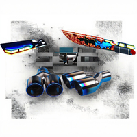 89mm Automotive Y-Typ Doppel-Auspuff-Schalldämpfer für Civic/X3 1,5mm Dick Edelstahl Blau Eingebrannter Prozess