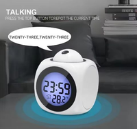 Jam Alarm Digital LCD Elektronik Mini Proyeksi Laser Meja Samping Tempat Tidur Anak - Promo Hot Sale