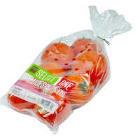 Triangle en plastique transparent imprimé personnalisé en forme de cône Raisins Concombres Tomates Fruits Légumes Poivrons Pochette de sac d'emballage
