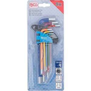 Juego de llaves tipo L BGS Hexágono interno multicolor 1,5-10mm 9 piezas. - Product Image 4