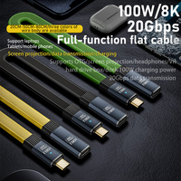 Cable de Datos USB C Hembra a Tipo C Macho de Alta Velocidad PD 100W, 20Gbps FPC, Cable de Carga para Transmisión de Datos y Audio HD Más Rápida