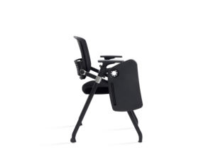 Silla Plegable Apilable de Malla Negra Moderna con Tablero de Escritura para Uso Comercial en Hoteles y Escuelas - Product Image 3
