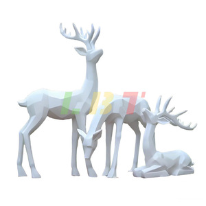 Esculturas de Ciervos Realistas de Fibra de Vidrio, Decoración de Jardín para Exteriores, Figura de Animal Personalizable - Product Image 4
