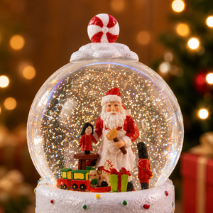 Vente en gros d'usine : Nouveauté ! Boîte à musique exquise de Noël, boule de bonbons, ornement, globe à neige, lampe artisanale - Product Image 3