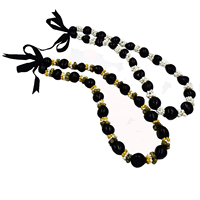 Collier Hawaïen en Noyaux de Kukui Naturels de Haute Qualité, Design Unique, Accessoire Perlé pour Filles et Femmes, Idéal pour les Vacances d'Été à la Plage