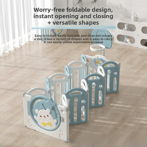 Corralito Plegable para Bebés con Puerta de Seguridad y Tapete Antideslizante, Área de Juego Multifuncional para Bebés y Niños Pequeños que Aprenden a Caminar - Product Image 4