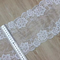 Dentelle Jacquard Écologique Zeal à Bordure Double Festonnée Extensible en Tissu de Dentelle Française à Motifs Floraux