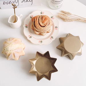 Carbon Steel Star Bread <b>Mold</b> Octagonal Non Stick Cake Pan Gold 2 Pieces - Product Image 1