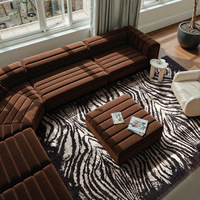 Tapis tissé Wilton rayé noir pour salon, luxe léger, haut de gamme, antibactérien, sans formaldéhyde, imprimé léopard vintage