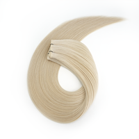Extensiones de Cabello al por Mayor de Color Blanco con Cutícula Alineada, Trama Plana Europea, Grado Salón, Compra a Granel, Extensiones de Cabello Invisibles con Trama Plana, Proveedores