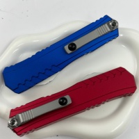 Couteau de camping pliant double usage de qualité collector, ensemble EDC avec changement de lame par bouton-poussoir, cadre usiné avec précision, robuste et durable